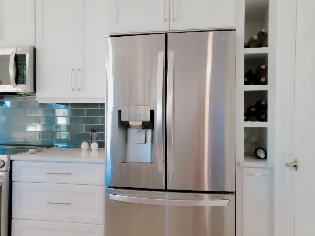 Blue and White Kitchen with Large Eat In Island by Carr Cabinets (13)